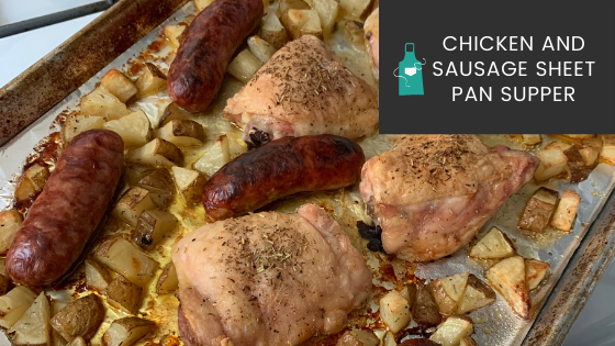 chicken and sausage sheet pan supper